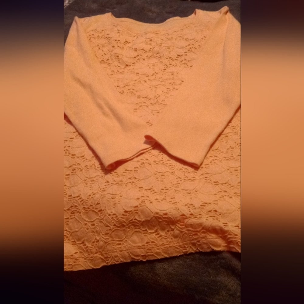Peach Lace Top
